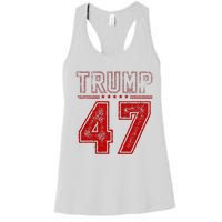 45 47 Trump Vintage American Flag Trump 2024 Women's Racerback Tank