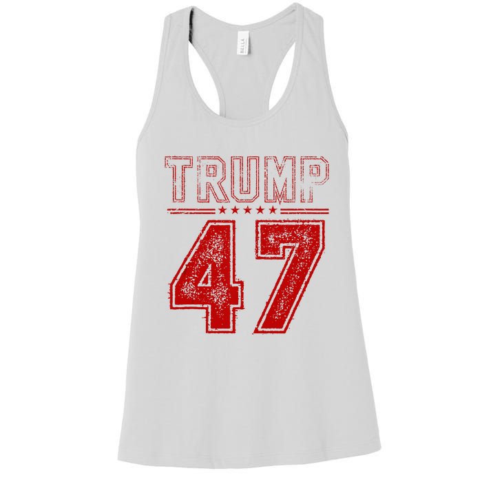 45 47 Trump Vintage American Flag Trump 2024 Women's Racerback Tank