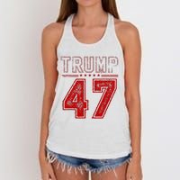 45 47 Trump Vintage American Flag Trump 2024 Women's Knotted Racerback Tank