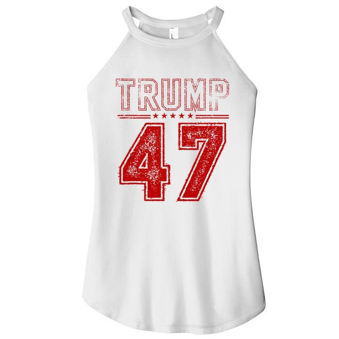 45 47 Trump Vintage American Flag Trump 2024 Women's Perfect Tri Rocker Tank