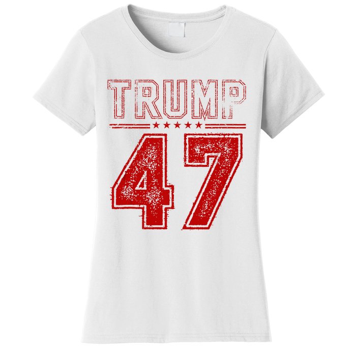 45 47 Trump Vintage American Flag Trump 2024 Women's T-Shirt