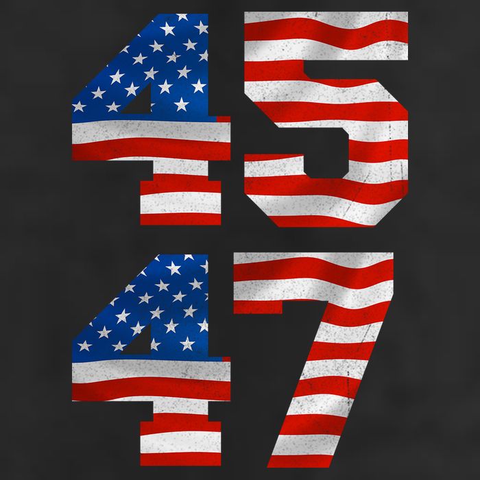 45 47 Trump 2024 7 Panel Mesh Trucker Snapback Hat