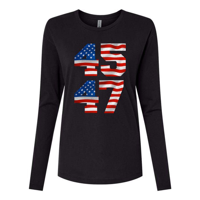 45 47 Trump 2024 Womens Cotton Relaxed Long Sleeve T-Shirt