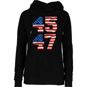 45 47 Trump 2024 Womens Funnel Neck Pullover Hood