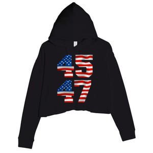 45 47 Trump 2024 Crop Fleece Hoodie