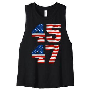 45 47 Trump 2024 Women's Racerback Cropped Tank