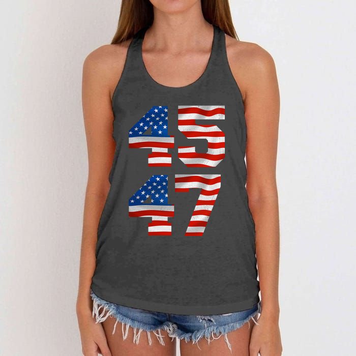 45 47 Trump 2024 Women's Knotted Racerback Tank