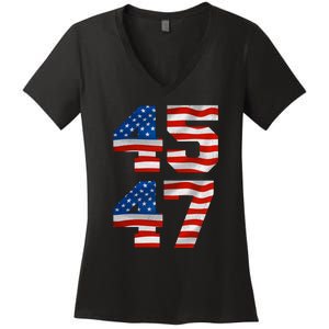 45 47 Trump 2024 Women's V-Neck T-Shirt