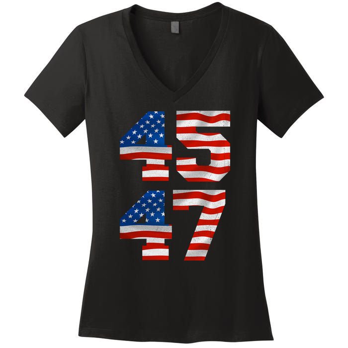 45 47 Trump 2024 Women's V-Neck T-Shirt