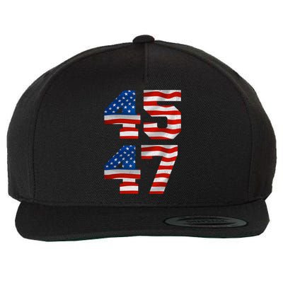 45 47 Trump 2024 Wool Snapback Cap