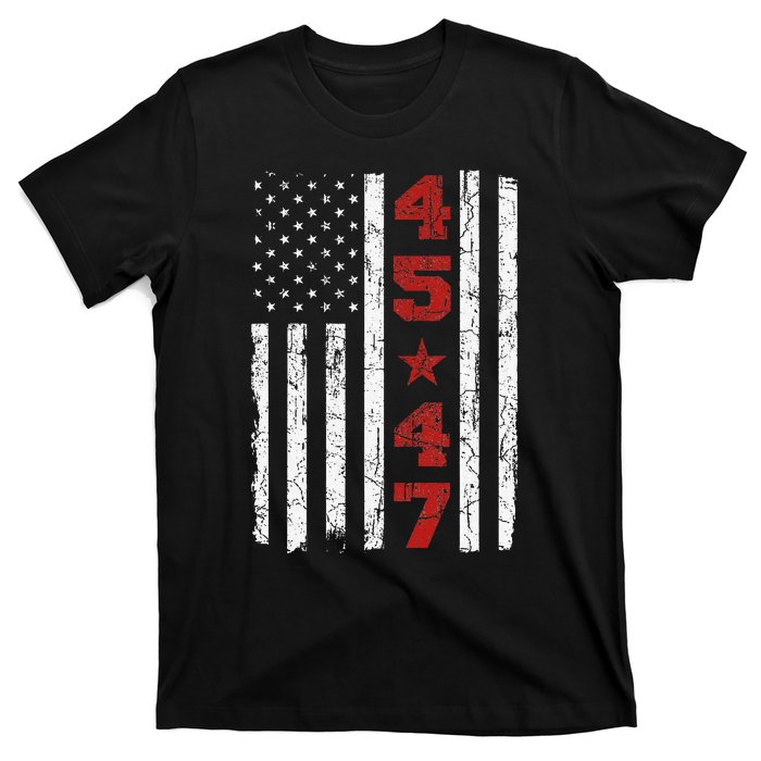 45 47 Trump Vintage Usa Flag 2024 President Election T-Shirt