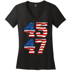 45 47 Trump 2024 Women's V-Neck T-Shirt