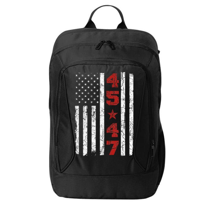 45 47 Trump Vintage Usa Flag 2024 President Election Politic City Backpack