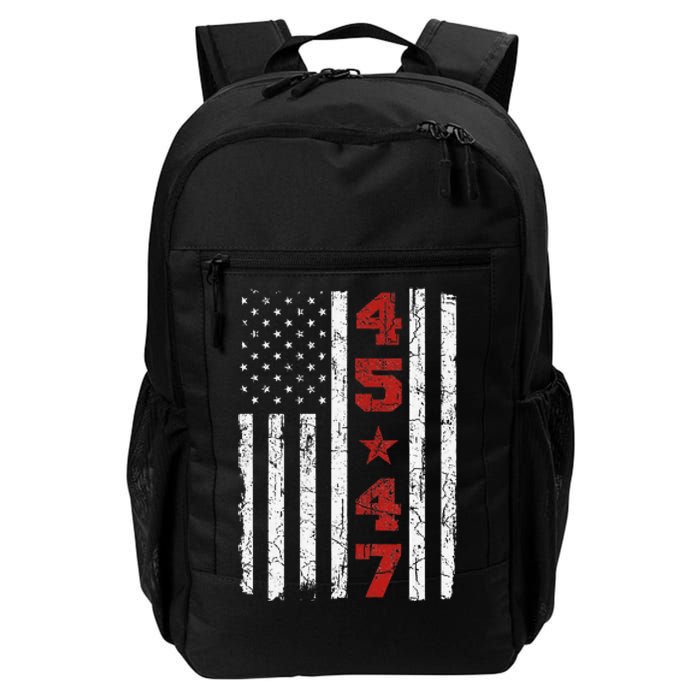 45 47 Trump Vintage Usa Flag 2024 President Election Politic Daily Commute Backpack