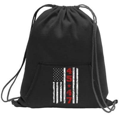 45 47 Trump Vintage Usa Flag 2024 President Election Politic Sweatshirt Cinch Pack Bag