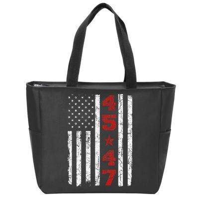 45 47 Trump Vintage Usa Flag 2024 President Election Politic Zip Tote Bag