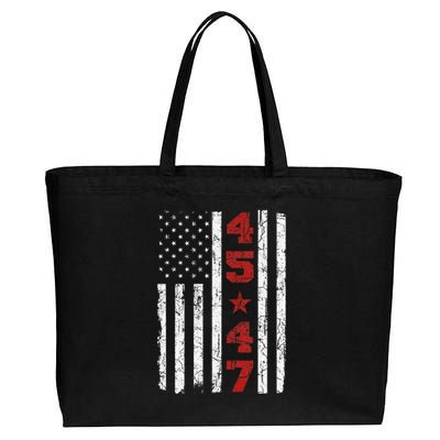 45 47 Trump Vintage Usa Flag 2024 President Election Politic Cotton Canvas Jumbo Tote