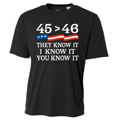 45 > 46 They Know It I Know It You Know It Trump President Cooling Performance Crew T-Shirt