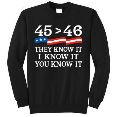 45 > 46 They Know It I Know It You Know It Trump President Sweatshirt