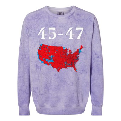 45 47 Trump Election Map 2024 Colorblast Crewneck Sweatshirt