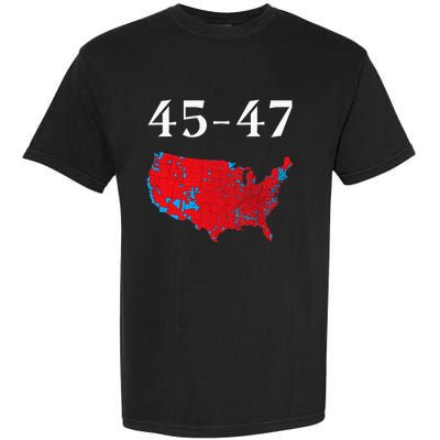 45 47 Trump Election Map 2024 Garment-Dyed Heavyweight T-Shirt