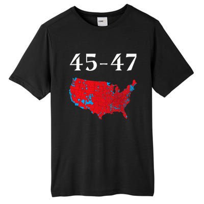 45 47 Trump Election Map 2024 Tall Fusion ChromaSoft Performance T-Shirt