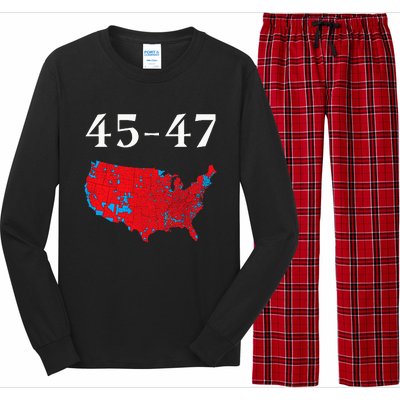 45 47 Trump Election Map 2024 Long Sleeve Pajama Set