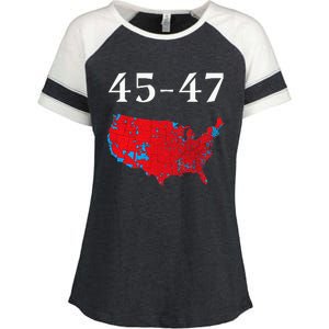 45 47 Trump Election Map 2024 Enza Ladies Jersey Colorblock Tee