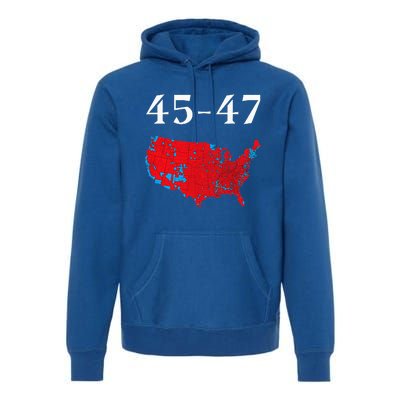 45 47 Trump Election Map 2024 Premium Hoodie