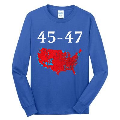 45 47 Trump Election Map 2024 Tall Long Sleeve T-Shirt