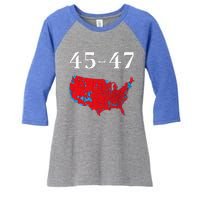 45 47 Trump Election Map 2024 Women's Tri-Blend 3/4-Sleeve Raglan Shirt