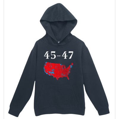 45 47 Trump Election Map 2024 Urban Pullover Hoodie