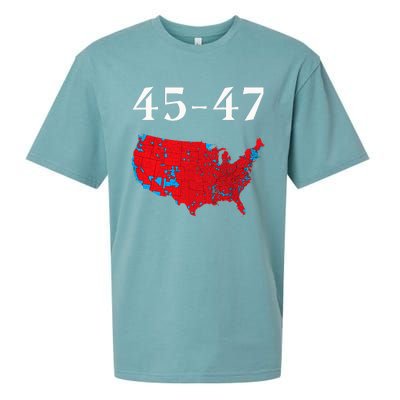 45 47 Trump Election Map 2024 Sueded Cloud Jersey T-Shirt