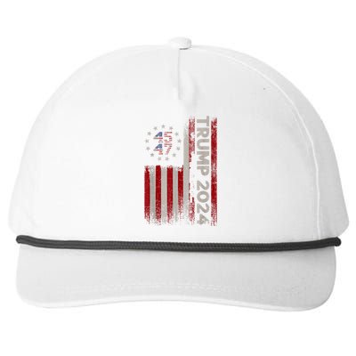 45 47 Trump 2024 American Flag Snapback Five-Panel Rope Hat