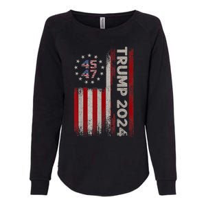 45 47 Trump 2024 American Flag Womens California Wash Sweatshirt