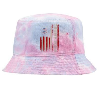 45 47 Trump 2024 American Flag Tie-Dyed Bucket Hat