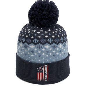 45 47 Trump 2024 American Flag The Baniff Cuffed Pom Beanie