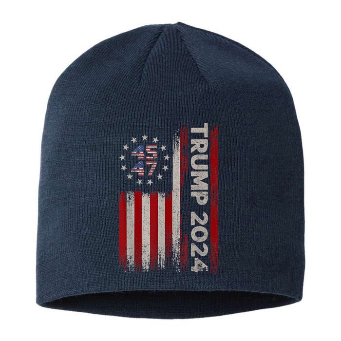 45 47 Trump 2024 American Flag Sustainable Beanie