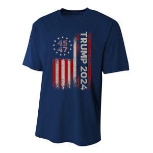 45 47 Trump 2024 American Flag Performance Sprint T-Shirt