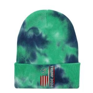 45 47 Trump 2024 American Flag Tie Dye 12in Knit Beanie