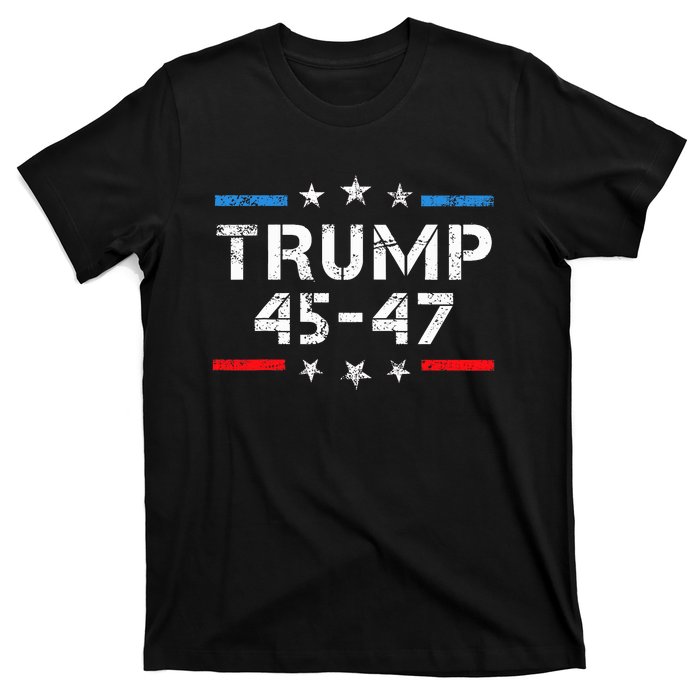 45 47 Trump 2024 American Flag T-Shirt