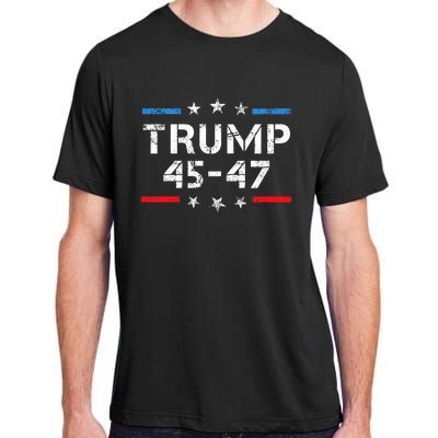 45 47 Trump 2024 American Flag Adult ChromaSoft Performance T-Shirt