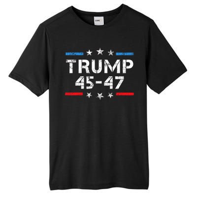 45 47 Trump 2024 American Flag Tall Fusion ChromaSoft Performance T-Shirt