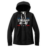 45 47 Trump 2024 American Flag Women's Fleece Hoodie