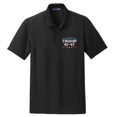 45 47 Trump 2024 American Flag Dry Zone Grid Polo