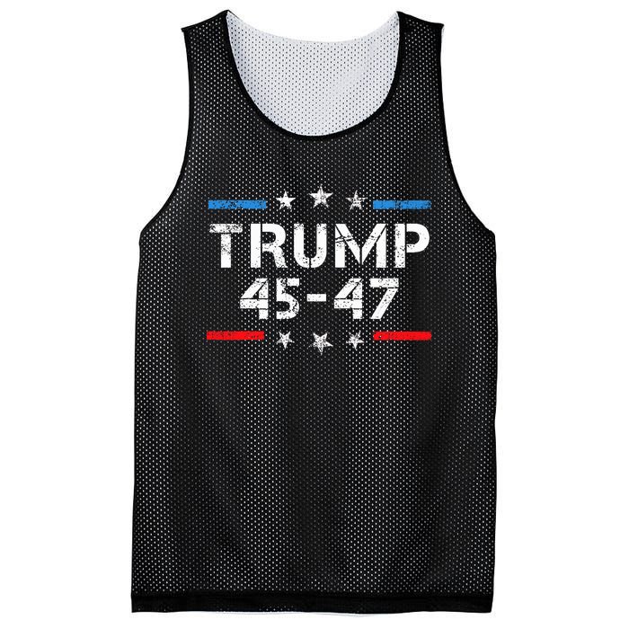 45 47 Trump 2024 American Flag Mesh Reversible Basketball Jersey Tank