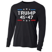 45 47 Trump 2024 American Flag Cooling Performance Long Sleeve Crew