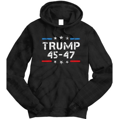 45 47 Trump 2024 American Flag Tie Dye Hoodie