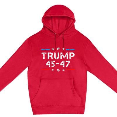 45 47 Trump 2024 American Flag Premium Pullover Hoodie