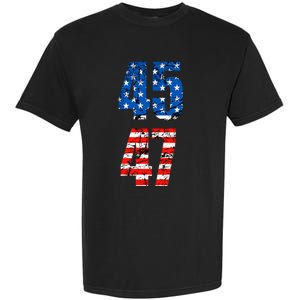 45 47 Trump 2024 Red White Blue American Flag Garment-Dyed Heavyweight T-Shirt